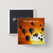 Luchtballonnen in de vlucht vierkante button 5,1 cm (Voorkant /achterkant)