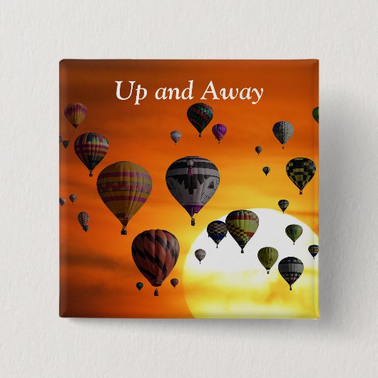 Luchtballonnen in de vlucht vierkante button 5,1 cm (Voorkant)