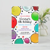 Luchtballonnen in een speelse stripstijl verjaarda kaart (Staand voorkant)