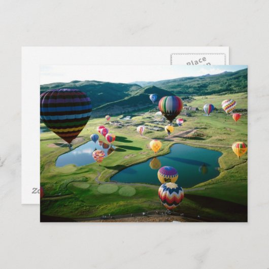 Luchtballonnen in meren briefkaart (Voorkant / Achterkant)