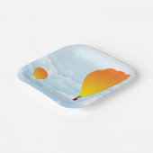 Luchtballonnen in wolken papieren bordje (Gebogen)