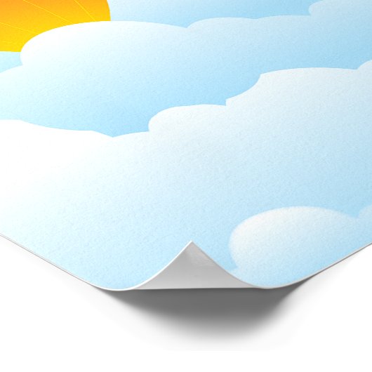 Luchtballonnen in wolken Poster (Hoek)