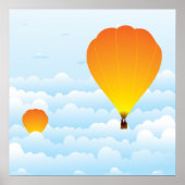 Luchtballonnen in wolken Poster (Voorkant)
