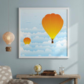 Luchtballonnen in wolken Poster