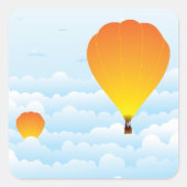 Luchtballonnen in wolkenkrabber vierkante sticker (Voorkant)