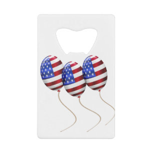Luchtballonnen met Amerikaanse vlag voor 4 juli Creditkaart Flessenopener