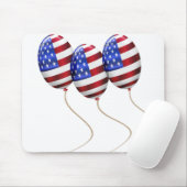 Luchtballonnen met Amerikaanse vlag voor 4 juli Muismat (Met muis)