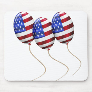 Luchtballonnen met Amerikaanse vlag voor 4 juli Muismat