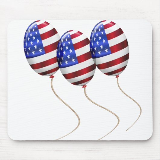 Luchtballonnen met Amerikaanse vlag voor 4 juli Muismat (Voorkant)