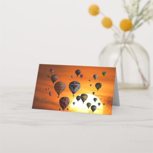 Luchtballonnen met heteluchtafgifte op de vliegkaa plaatskaartje (Achterkant)