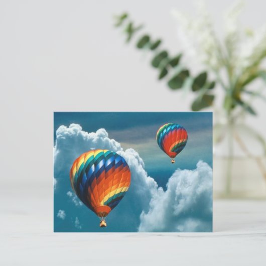 Luchtballonnen met warme lucht, met Briefkaart voo (Staand voorkant)