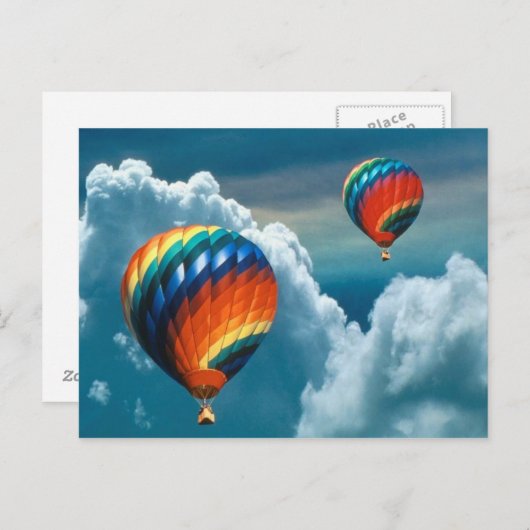 Luchtballonnen met warme lucht, met Briefkaart voo (Voorkant / Achterkant)