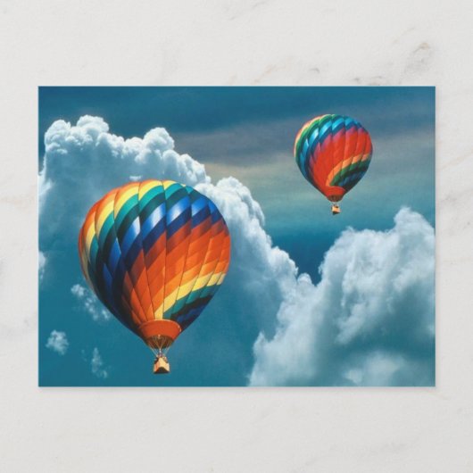 Luchtballonnen met warme lucht, met Briefkaart voo (Voorkant)