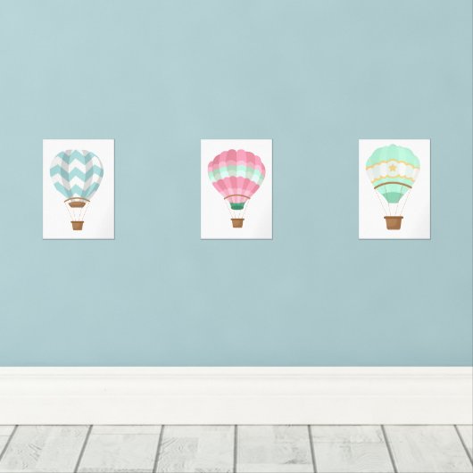 Luchtballonnen Muurkunst Sets (Houten vloer)