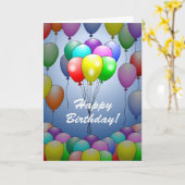 Luchtballonnen op gevouwen Birthday Kaart (Gele Bloem)