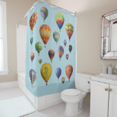 Luchtballonnen op lichtblauw Shower Curtain Douchegordijn (In situ)