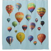 Luchtballonnen op lichtblauw Shower Curtain Douchegordijn (Voorkant)