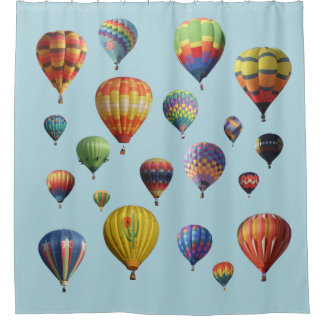 Luchtballonnen op lichtblauw Shower Curtain Douchegordijn