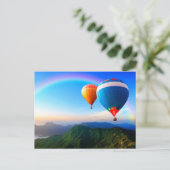Luchtballonnen over bergen regenboogstraal Briefka Briefkaart (Staand voorkant)
