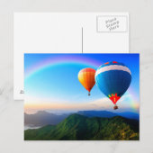 Luchtballonnen over bergen regenboogstraal Briefka Briefkaart (Voorkant / Achterkant)