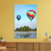 Luchtballonnen over een meer, NZ Canvas Afdruk (Insitu (Woonkamer))