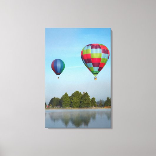 Luchtballonnen over een meer, NZ Canvas Afdruk (Voorkant)