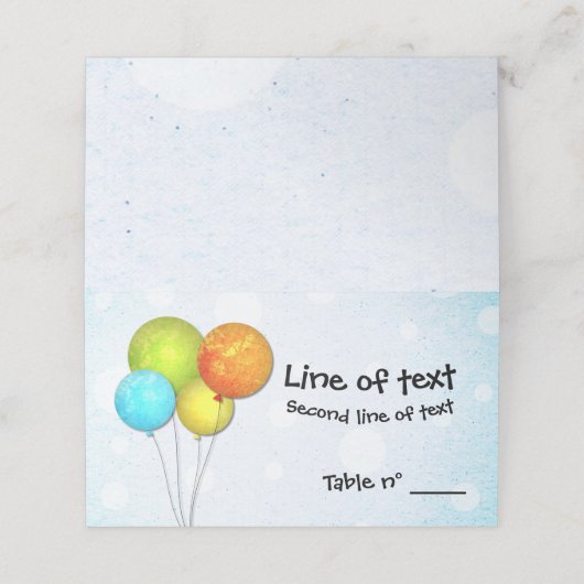 Luchtballonnen Plaatskaartje (Buitenkant ongevouwen)