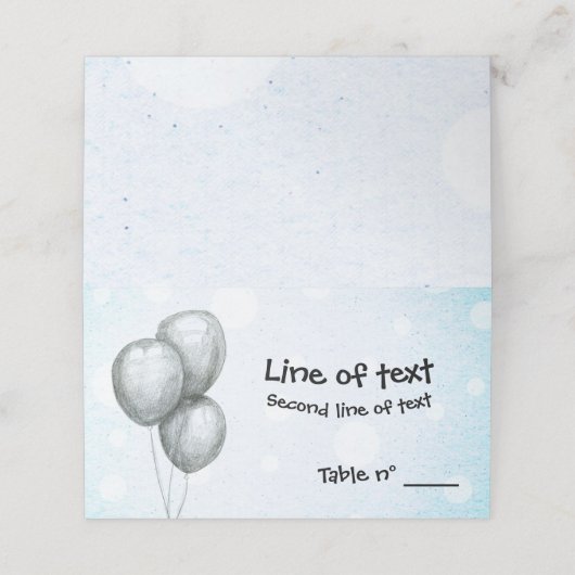 Luchtballonnen Plaatskaartje (Buitenkant ongevouwen)