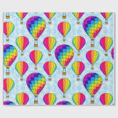 Luchtballonnen regenboogkleuren cadeaupapier (Vlak)