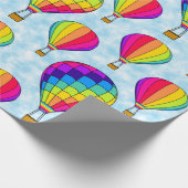Luchtballonnen regenboogkleuren cadeaupapier (Hoek)