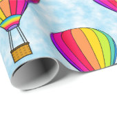 Luchtballonnen regenboogkleuren cadeaupapier (Rol Hoek)