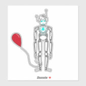 Luchtballonnen robots sticker (Vel)