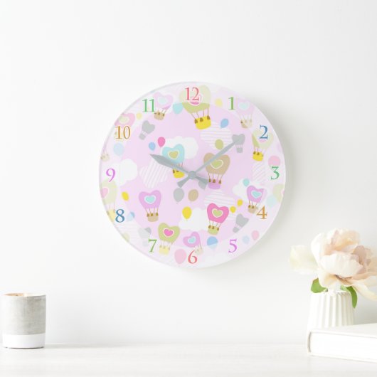 Luchtballonnen roze klok (Huis)