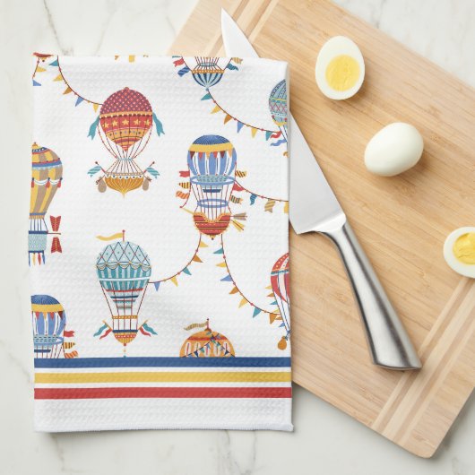  luchtballonnen theedoek (Quarter Fold)