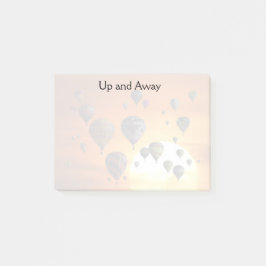 Luchtballonnen tijdens de vlucht na de vlucht post-it® notes