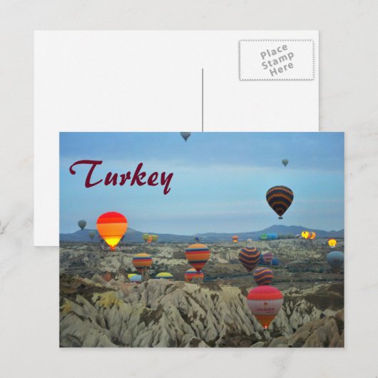 Luchtballonnen van het Briefkaart Turkije (Voorkant / Achterkant)