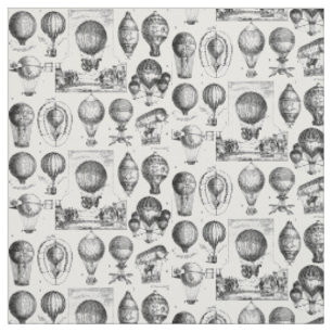 luchtballonnen Vliegtuig "Steampunk" Patroon Stof