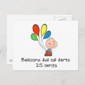 Luchtballonnen vol farts briefkaart (Voorkant / Achterkant)