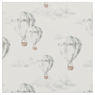 Luchtballonnen whimsical kinderkamer avontuur grij stof
