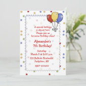 Luchtballons Stars Birthday Uitnodiging (Staand voorkant)