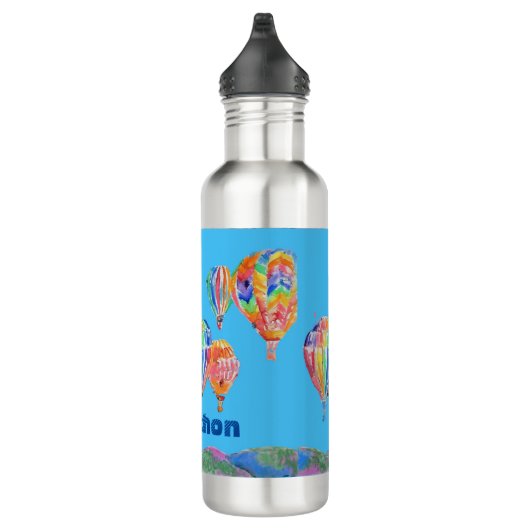 Luchtballonvaarten Blauwe Waterverven Waterfles (Rechts)