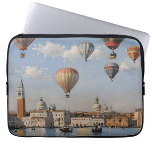 Luchtballonvaren boven de olieverf van Venetië, Laptop Sleeve