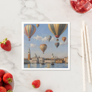 Luchtballonvaren boven de olieverf van Venetië, Servet