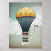 Luchtballonvliegtuig — Abelle | Steampunkreizen Poster (Voorkant)