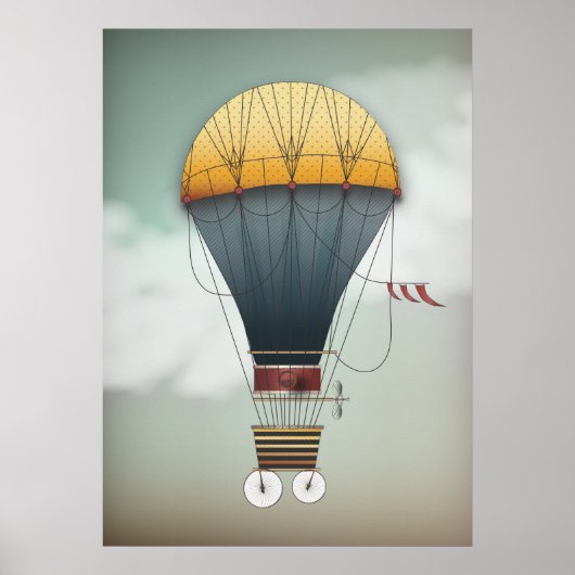 Luchtballonvliegtuig — Abelle | Steampunkreizen Poster (Voorkant)