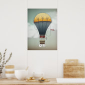 Luchtballonvliegtuig — Abelle | Steampunkreizen Poster (Keuken)