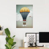 Luchtballonvliegtuig — Abelle | Steampunkreizen Poster (Thuiskantoor)