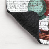 Luchtballonvliegtuig met warme lucht, met rode zei muismat (Hoek)