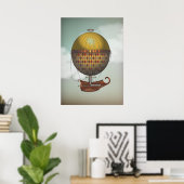 Luchtballonvliegtuig Nautisme Steampunk Travel Poster (Thuiskantoor)