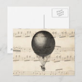 luchtballonvliegtuig Steampunk Hot Air Briefkaart (Voorkant / Achterkant)